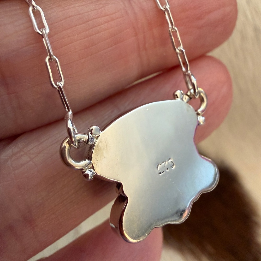 ❤️ Kingman Turquoise 4 Stone Pendant 925 Sterling 16+2” Adj Paper Clip Necklace - Picture 9 of 15